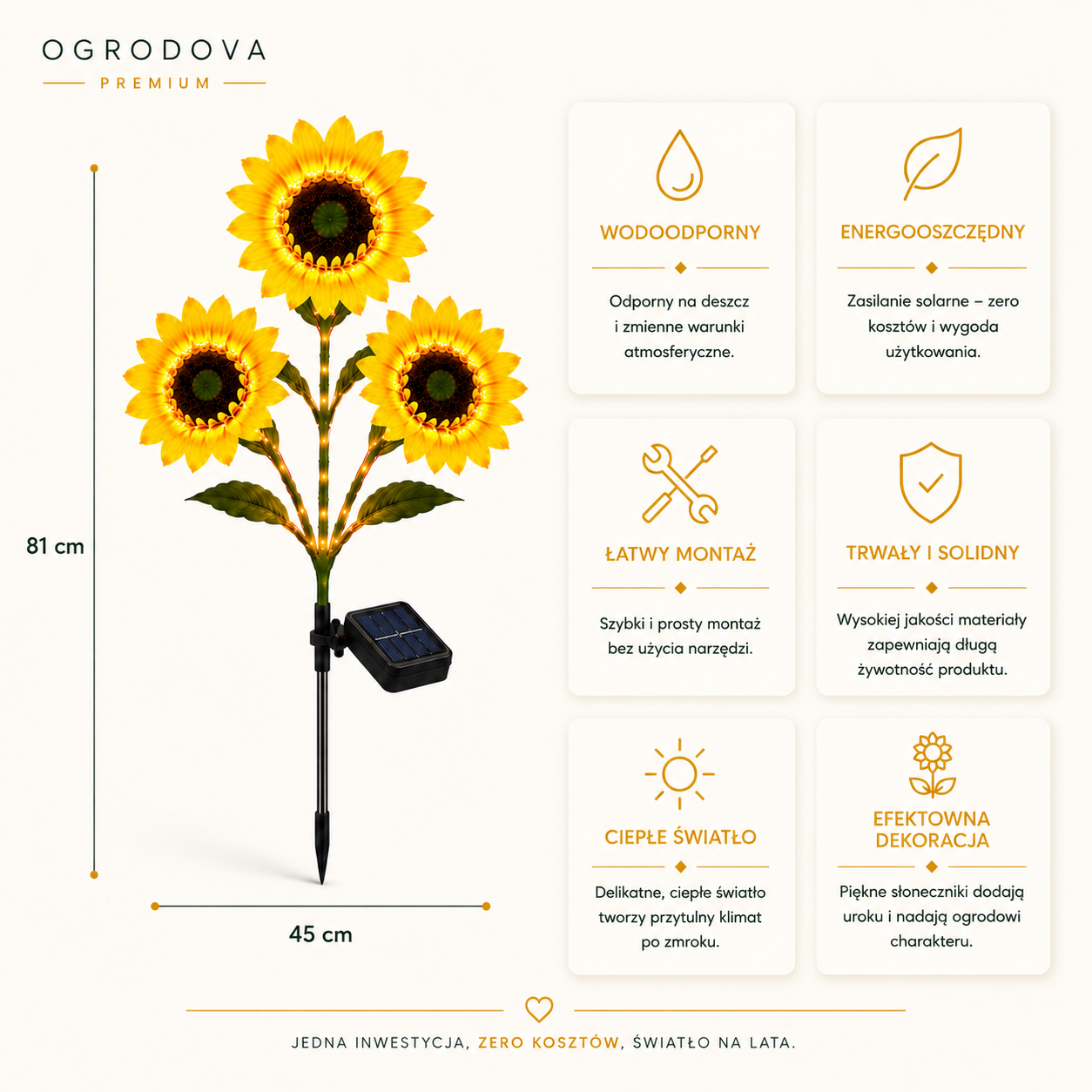 SunFlower™ - Solarny Słonecznik Ogrodowy